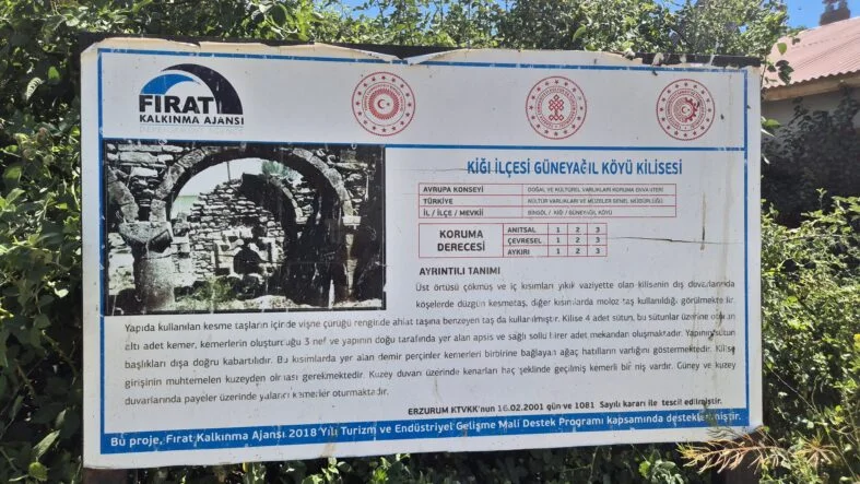 Kiğı’daki Tarihi Güneyağıl Köyü Kilisesi Zamana Meydan Okuyor
